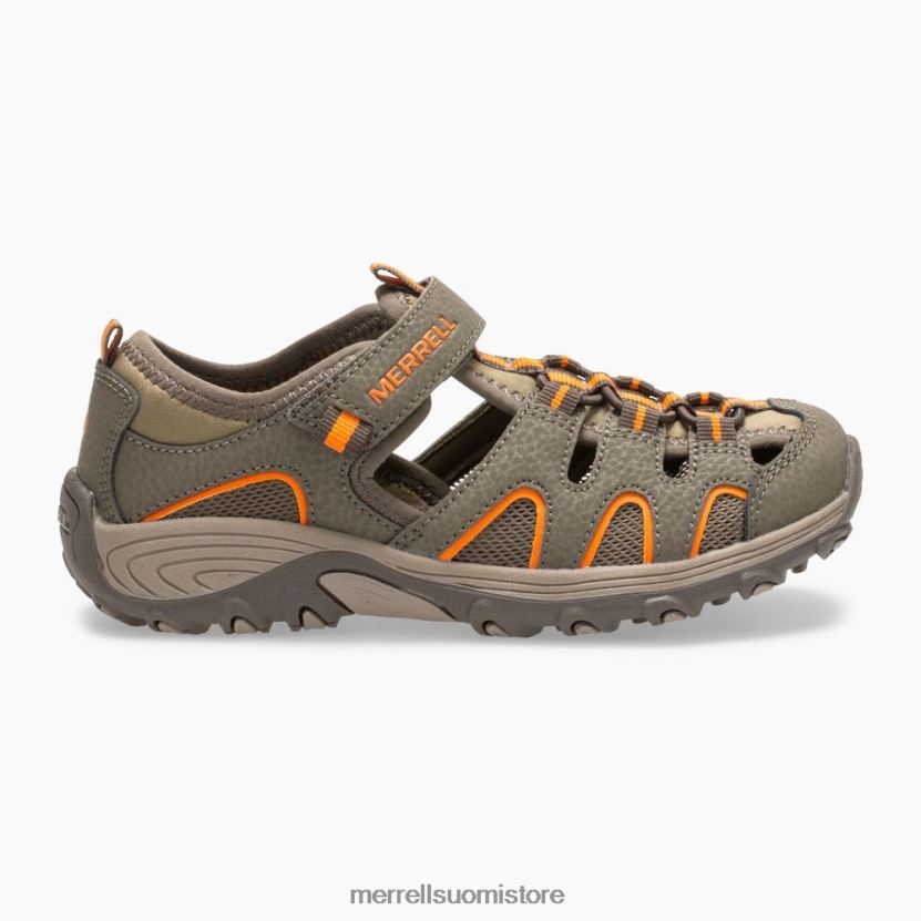 hydro h2o retkeilijäsandaali (mk261856k) Merrell lapset 2RR88X1411 aseen savu/oranssi kenkiä