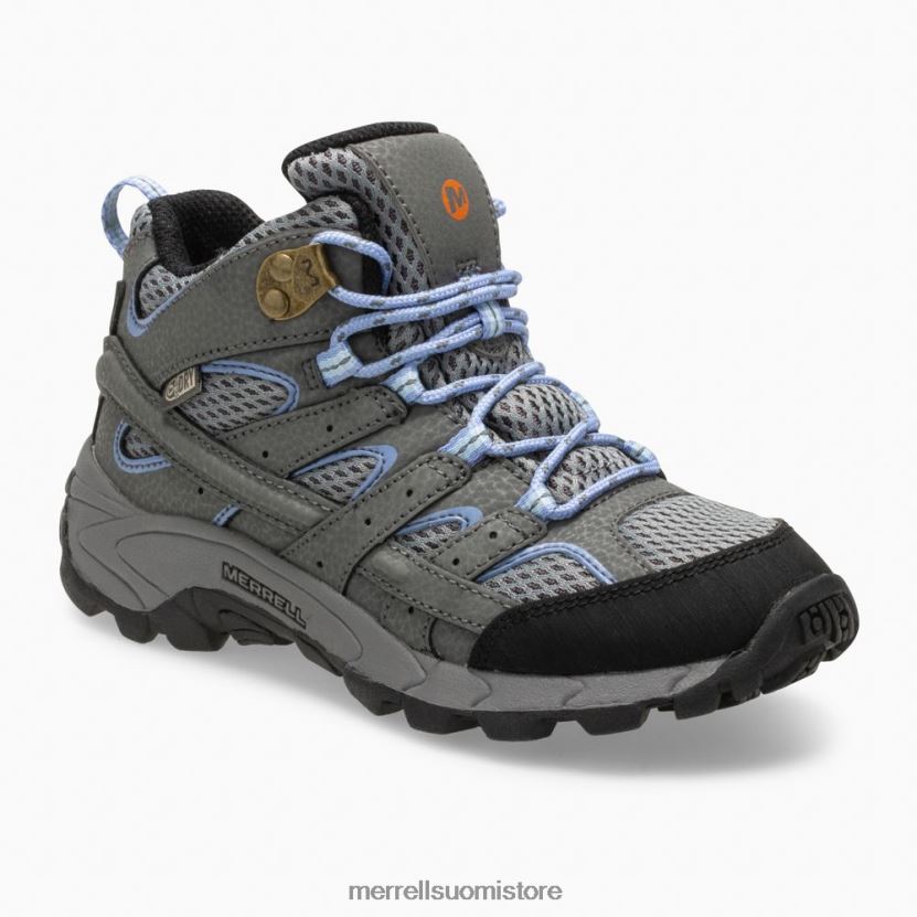 moab 2 mid -vedenpitävä saapas (mk162260) Merrell lapset 2RR88X804 harmaa/periwinkle kenkiä