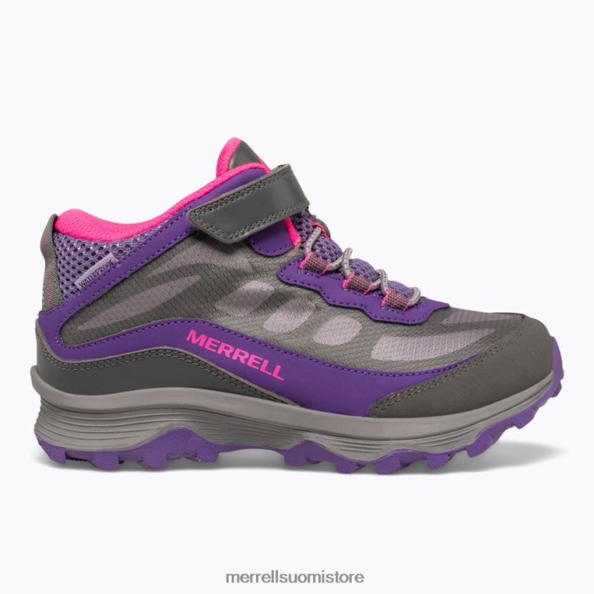 moab speed mid ilmastointi vedenpitävä (mk165209) Merrell lapset 2RR88X1387 harmaa/vaaleanpunainen/violetti kenkiä