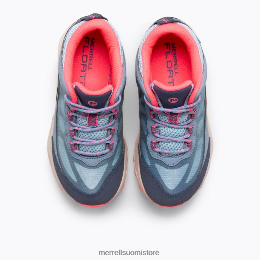 moab speed mid vedenpitävä (mk165213) Merrell lapset 2RR88X1382 pölyinen sininen/koralli kenkiä