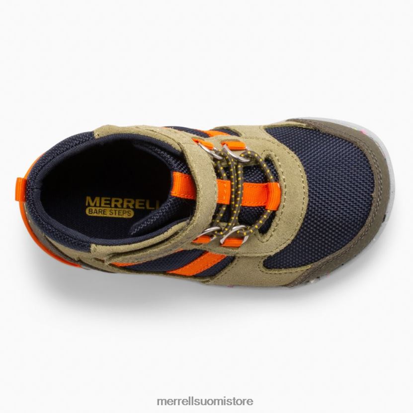 bare steps ridge jr hiker (ml266269) Merrell lapset 2RR88X1457 oliivi/laivasto/oranssi kenkiä