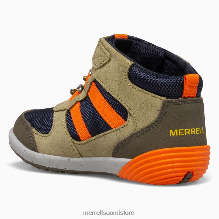 bare steps ridge jr hiker (ml266269) Merrell lapset 2RR88X1457 oliivi/laivasto/oranssi kenkiä