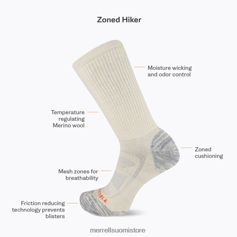kaavoitetut matalat retkeilijäsukat (jss27009-020) Merrell sukupuolineutraali 2RR88X522 harmaa kanerva Lisätarvikkeet